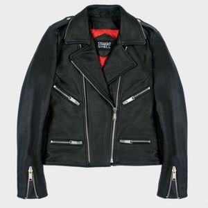 Women’s small straight to hell vegan leather jacket